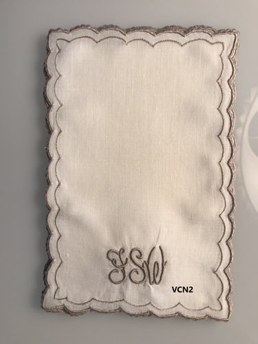 Cocktail Napkins - Ecru with monogram