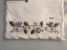 Load image into Gallery viewer, Cocktail Napkins - Embroidered grapes