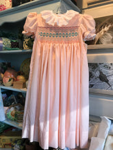 Load image into Gallery viewer, Girl&#39;s Smocked Peach Dress