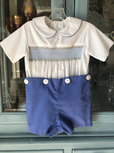 Boys Smocked Button-on-Suit