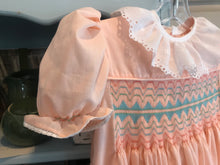 Load image into Gallery viewer, Girl&#39;s Smocked Peach Dress