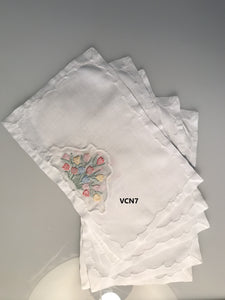 Cocktail Napkins - Sweet Tulip Embroidered Napkins