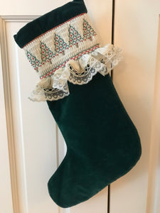 Smocked Christmas Stocking by Sandy Hunter